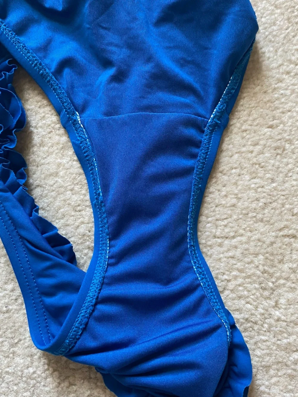 Kate Spade Macaw Blue Cabana Mini Ruffle Classic Bikini Bottoms Size Small